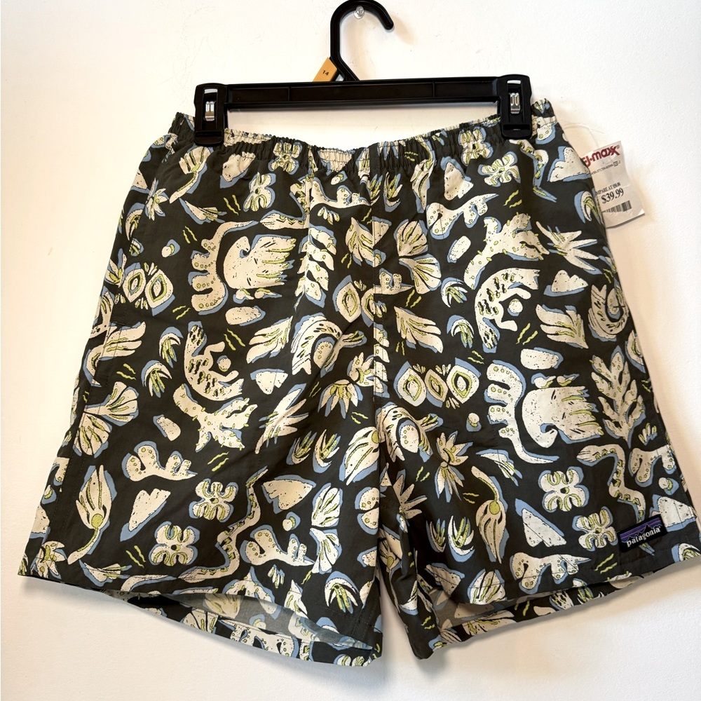 Patagonia Shorts Mens Small 5" 57022 Green Outdoor Swim Lined Across Oceans NWT